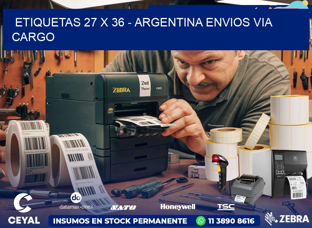 ETIQUETAS 27 x 36 - ARGENTINA ENVIOS VIA CARGO