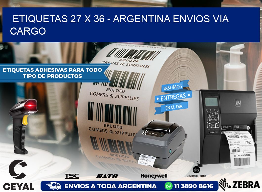 ETIQUETAS 27 x 36 – ARGENTINA ENVIOS VIA CARGO