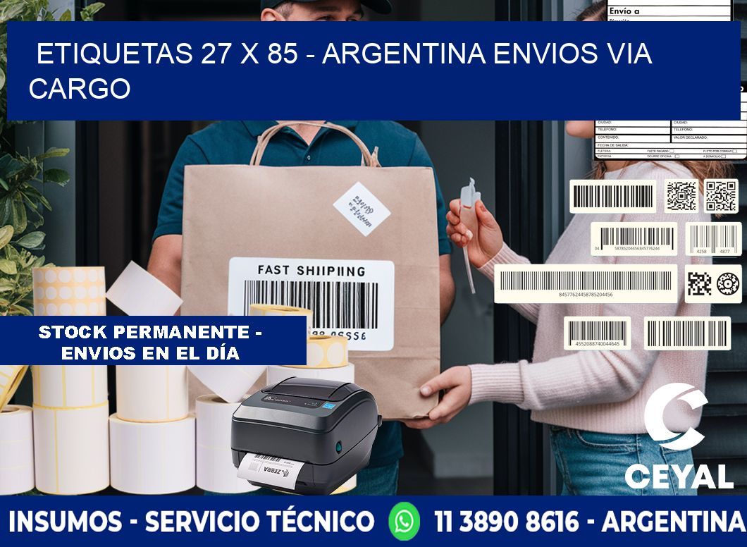 ETIQUETAS 27 x 85 - ARGENTINA ENVIOS VIA CARGO