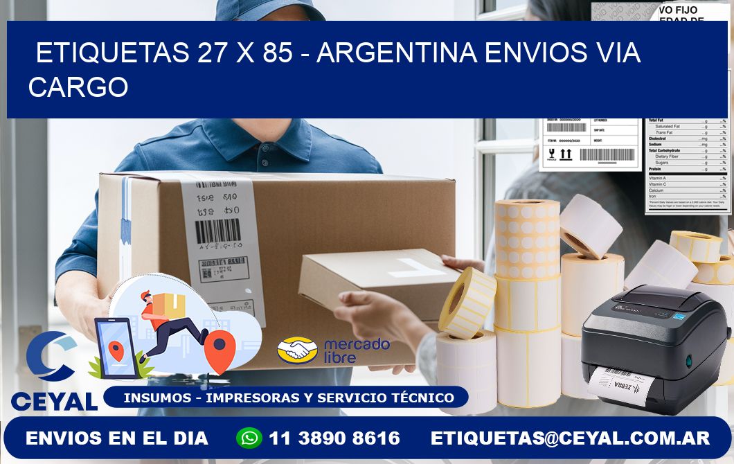 ETIQUETAS 27 x 85 - ARGENTINA ENVIOS VIA CARGO