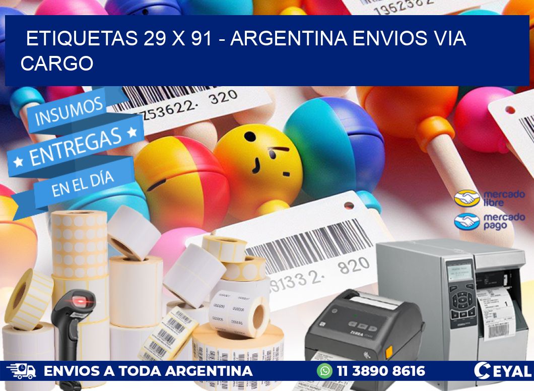 ETIQUETAS 29 x 91 – ARGENTINA ENVIOS VIA CARGO