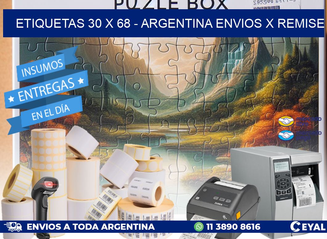 ETIQUETAS 30 x 68 – ARGENTINA ENVIOS X REMISE