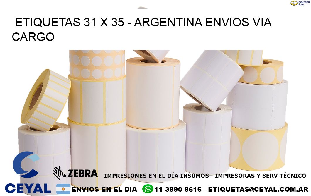 ETIQUETAS 31 x 35 – ARGENTINA ENVIOS VIA CARGO