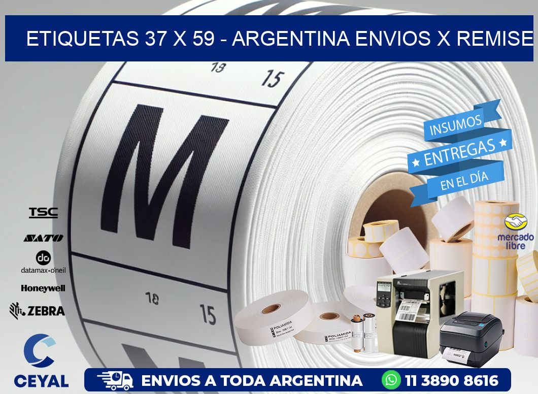 ETIQUETAS 37 x 59 - ARGENTINA ENVIOS X REMISE