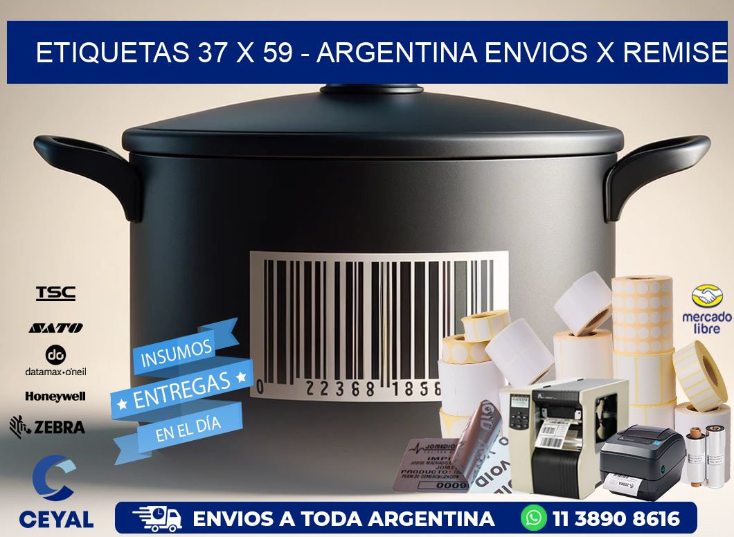 ETIQUETAS 37 x 59 - ARGENTINA ENVIOS X REMISE