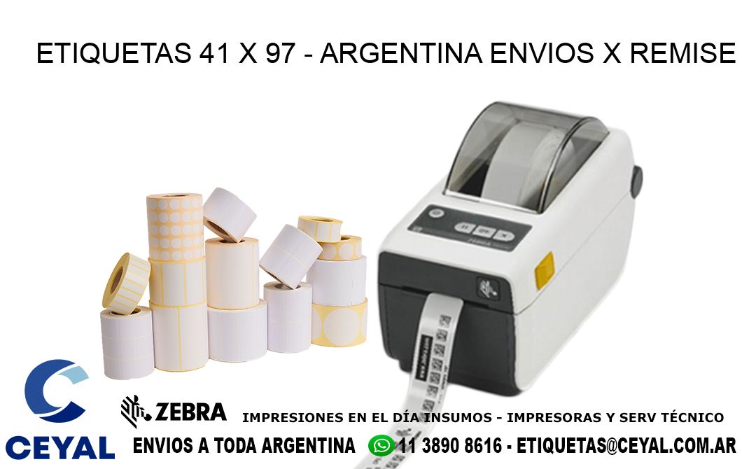 ETIQUETAS 41 x 97 - ARGENTINA ENVIOS X REMISE