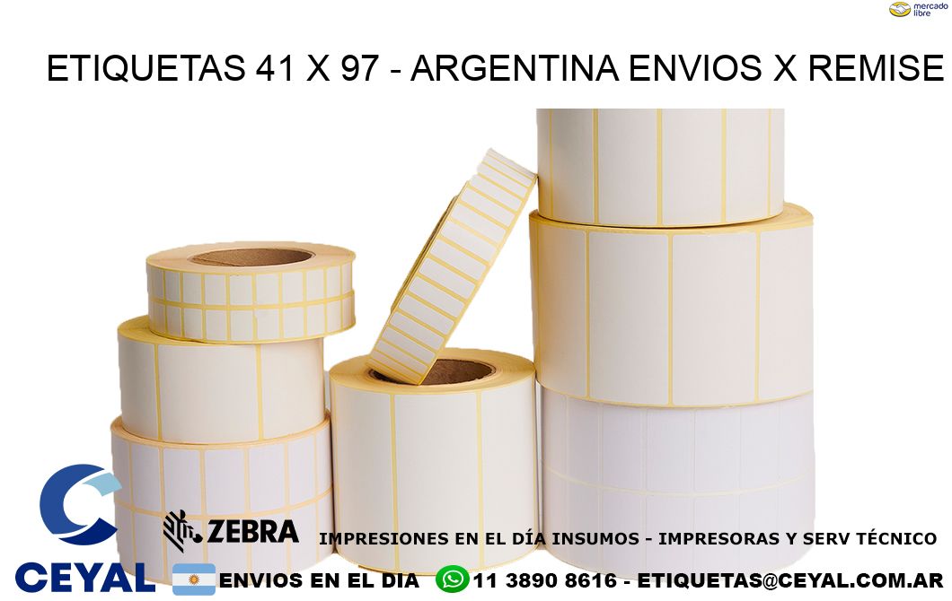 ETIQUETAS 41 x 97 – ARGENTINA ENVIOS X REMISE