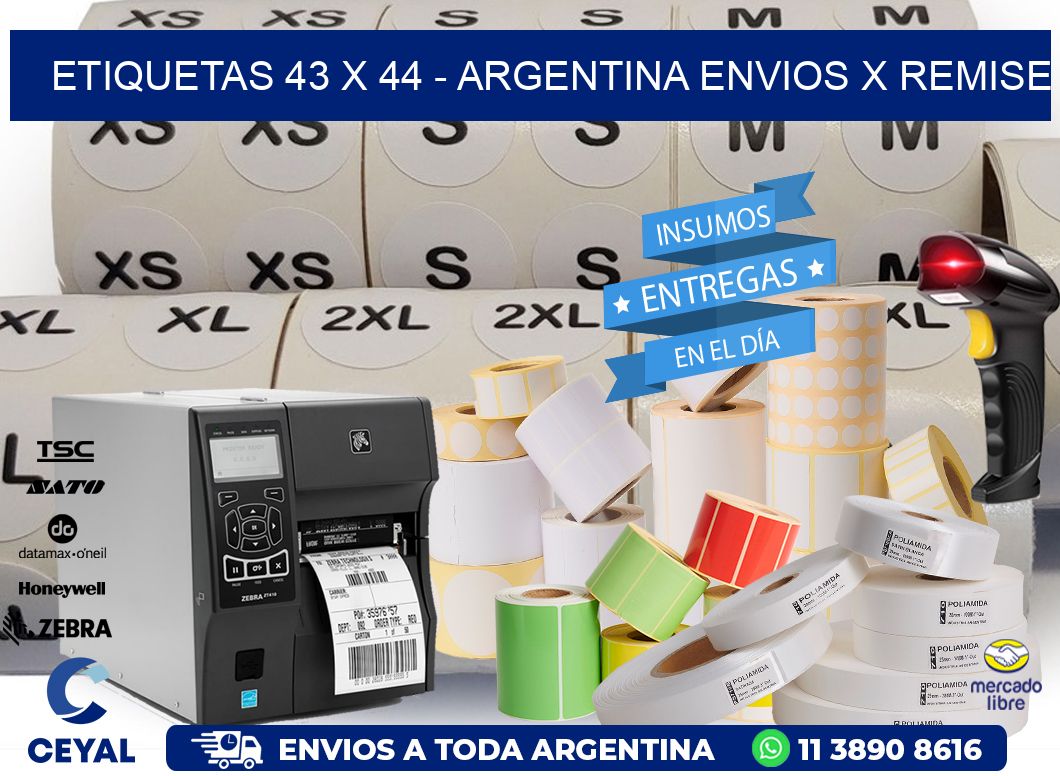 ETIQUETAS 43 x 44 - ARGENTINA ENVIOS X REMISE