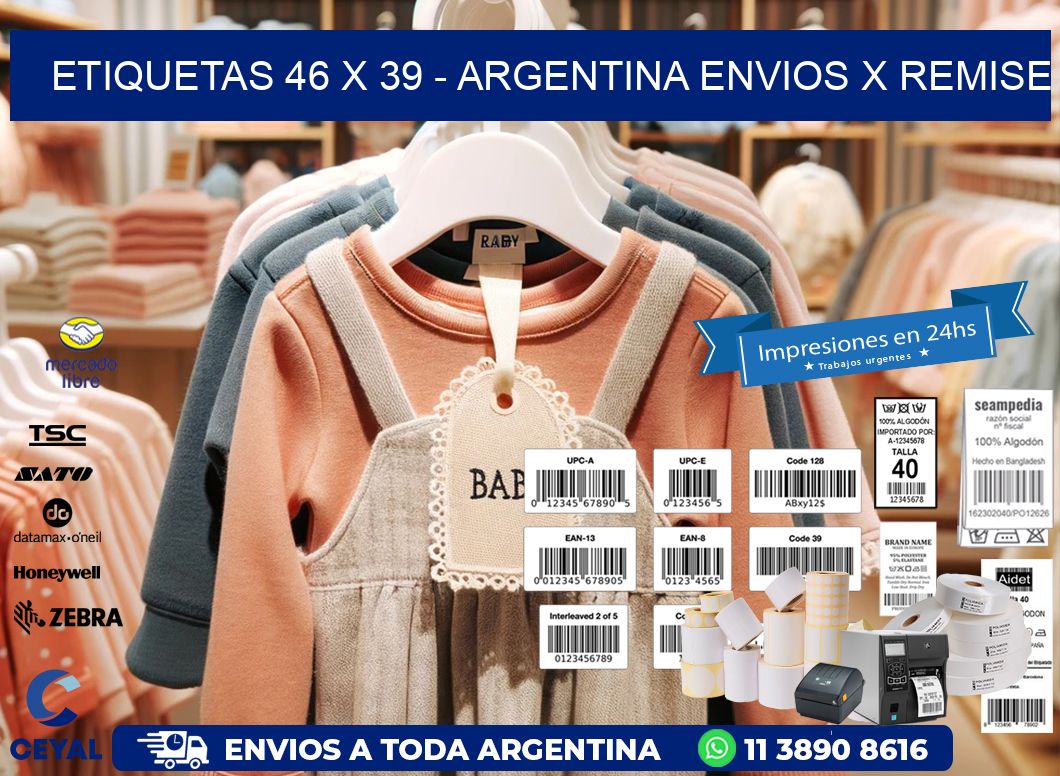 ETIQUETAS 46 x 39 - ARGENTINA ENVIOS X REMISE