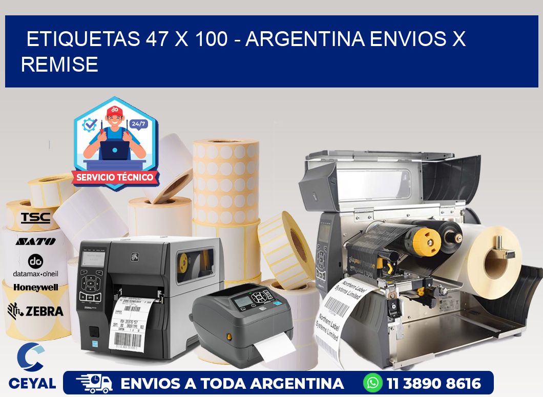 ETIQUETAS 47 x 100 - ARGENTINA ENVIOS X REMISE