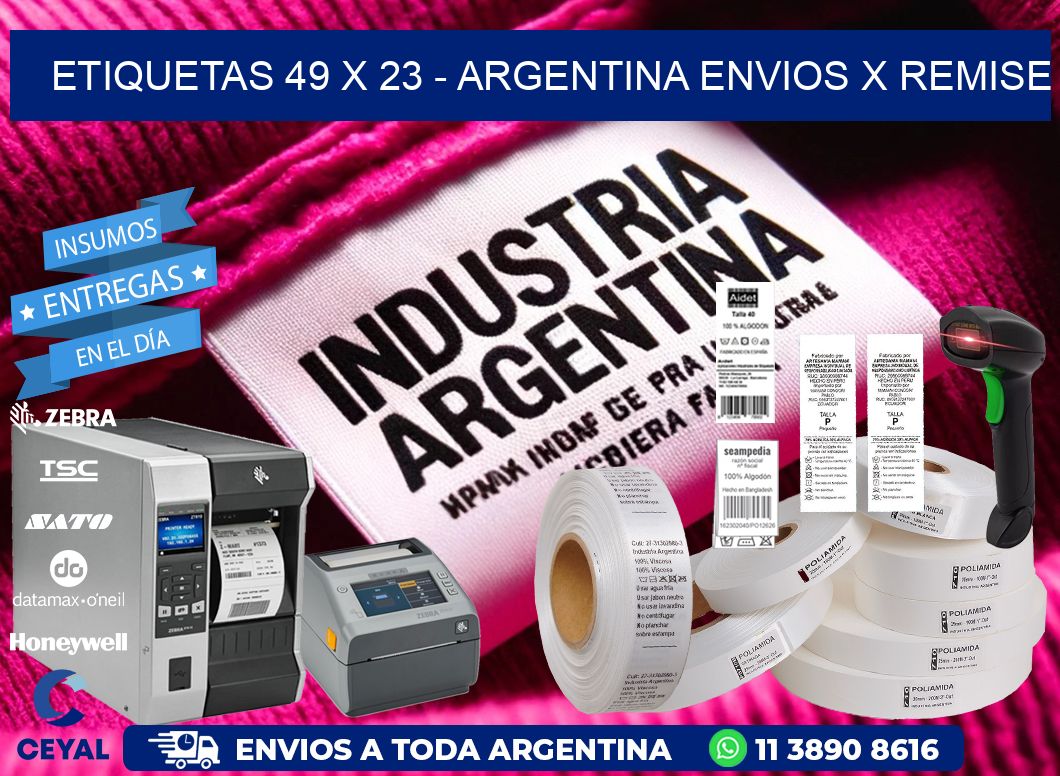 ETIQUETAS 49 x 23 - ARGENTINA ENVIOS X REMISE