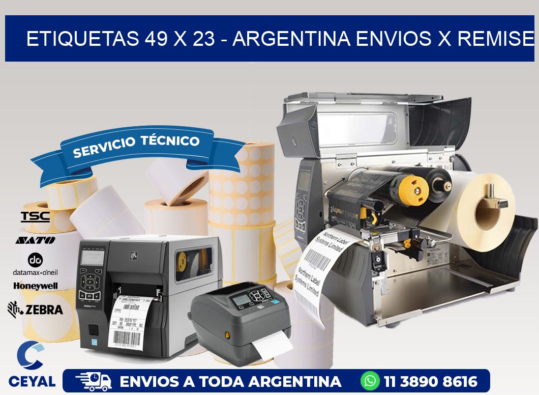 ETIQUETAS 49 x 23 - ARGENTINA ENVIOS X REMISE