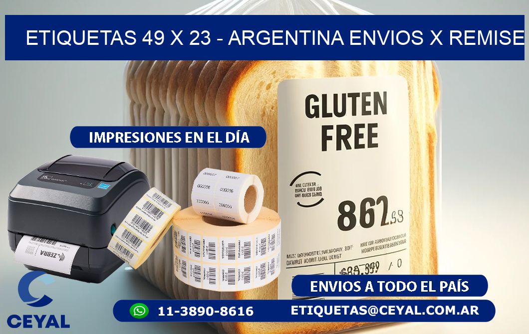 ETIQUETAS 49 x 23 - ARGENTINA ENVIOS X REMISE