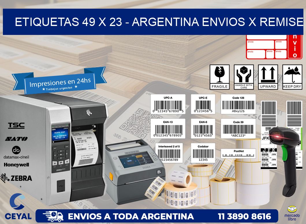 ETIQUETAS 49 x 23 – ARGENTINA ENVIOS X REMISE