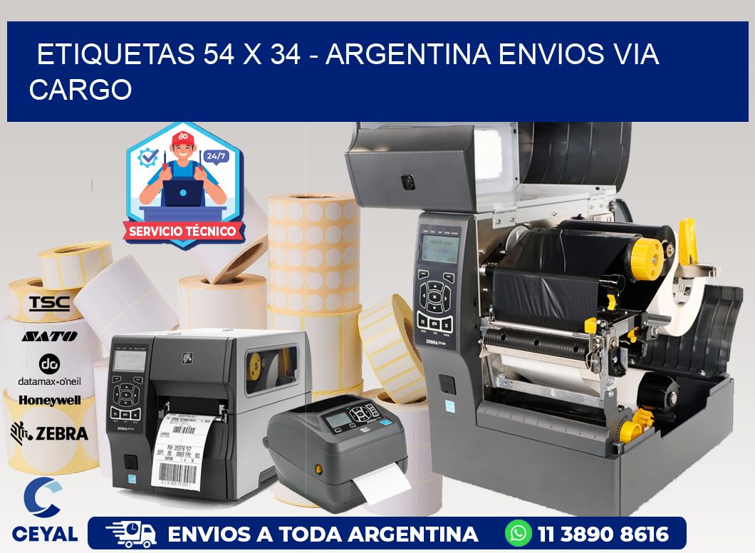 ETIQUETAS 54 x 34 - ARGENTINA ENVIOS VIA CARGO