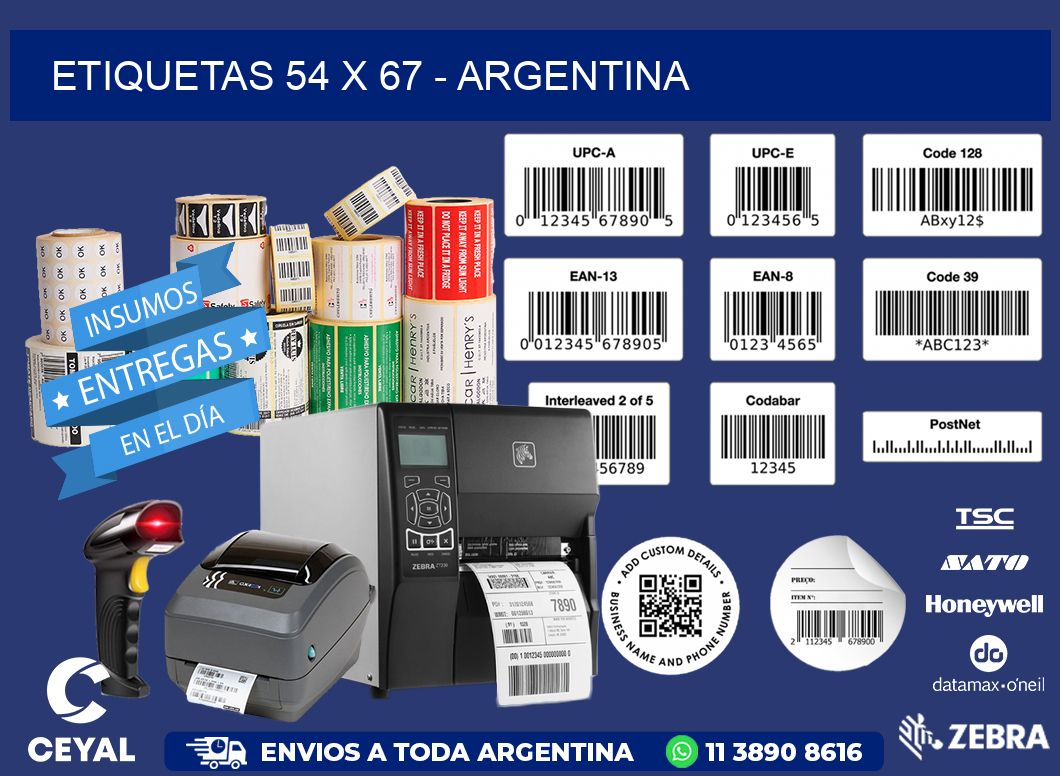 ETIQUETAS 54 x 67 - ARGENTINA