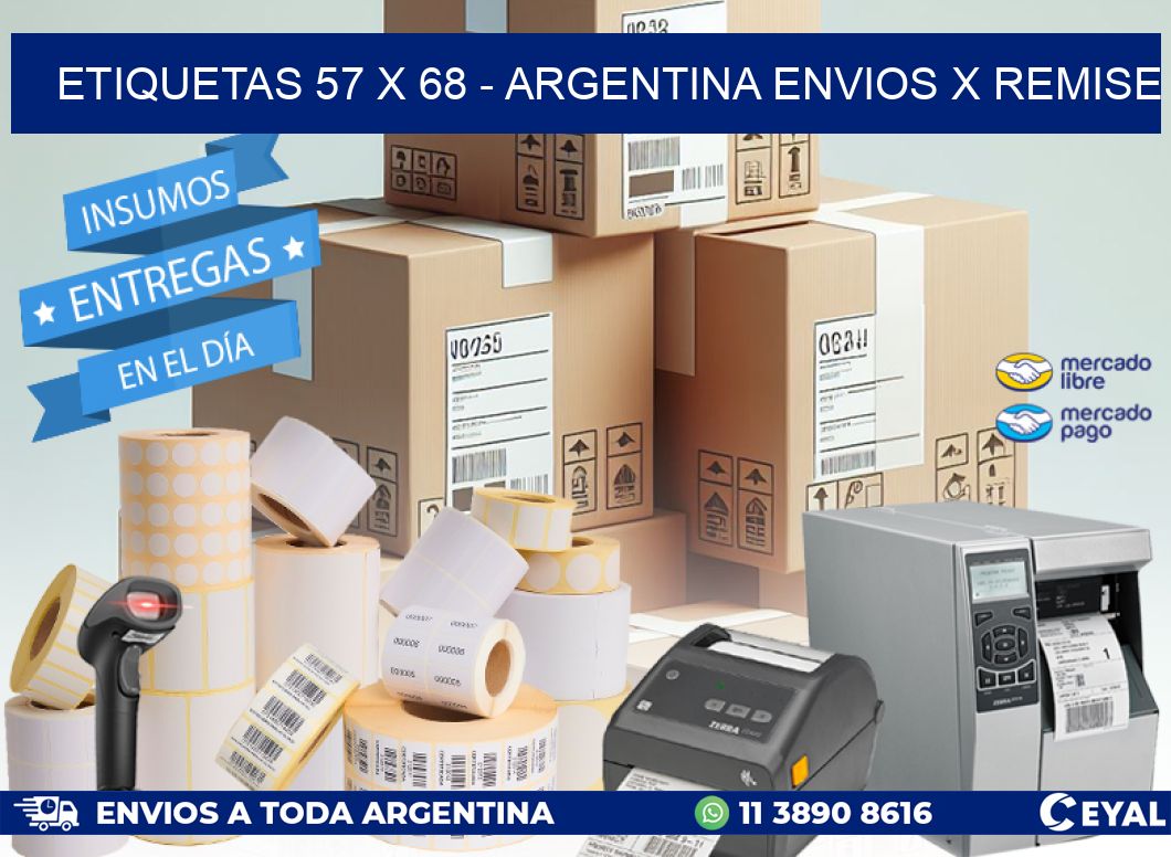 ETIQUETAS 57 x 68 – ARGENTINA ENVIOS X REMISE