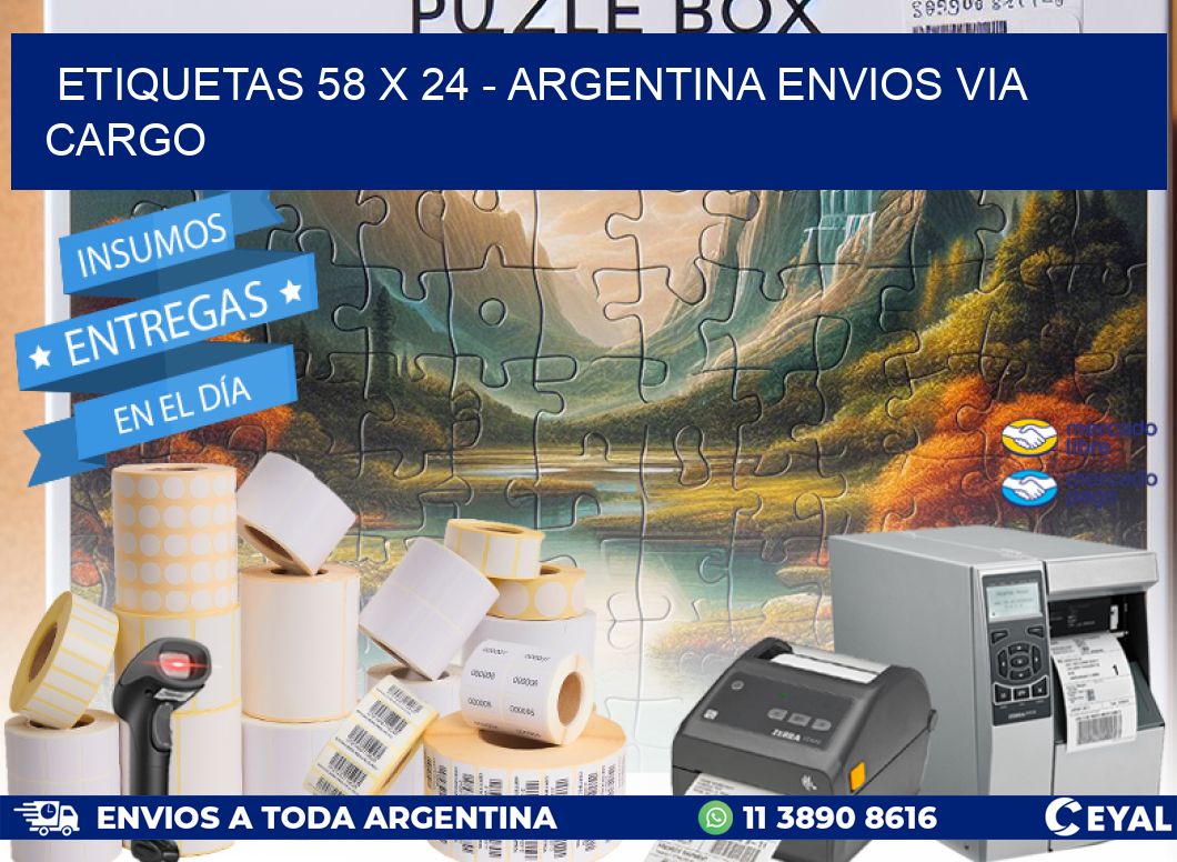 ETIQUETAS 58 x 24 - ARGENTINA ENVIOS VIA CARGO