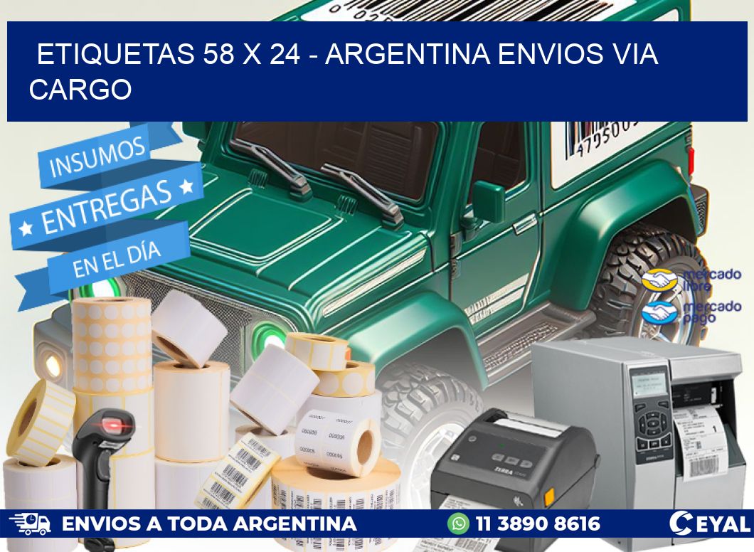 ETIQUETAS 58 x 24 - ARGENTINA ENVIOS VIA CARGO