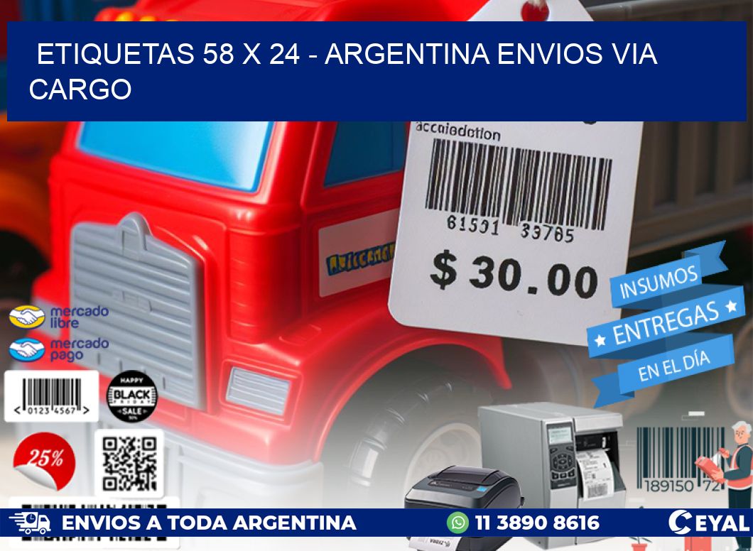 ETIQUETAS 58 x 24 – ARGENTINA ENVIOS VIA CARGO