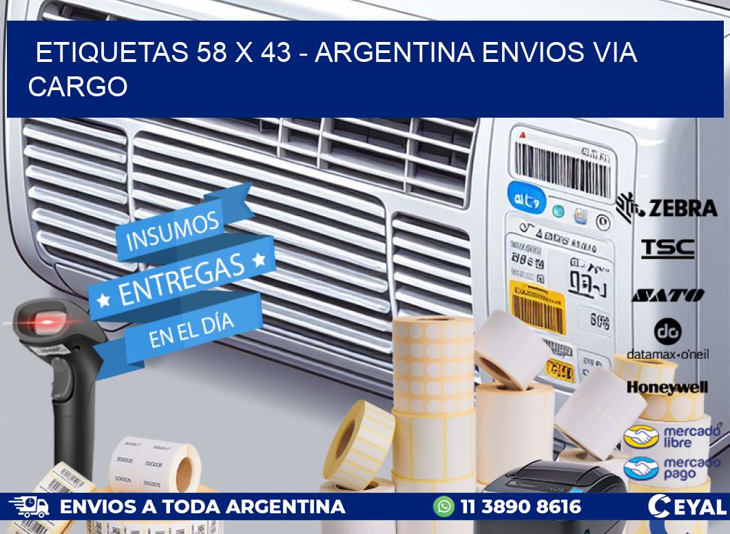 ETIQUETAS 58 x 43 - ARGENTINA ENVIOS VIA CARGO