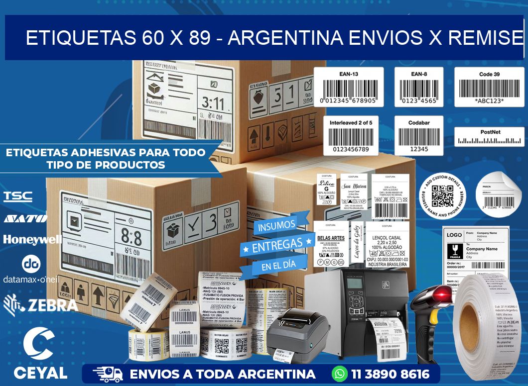 ETIQUETAS 60 x 89 – ARGENTINA ENVIOS X REMISE