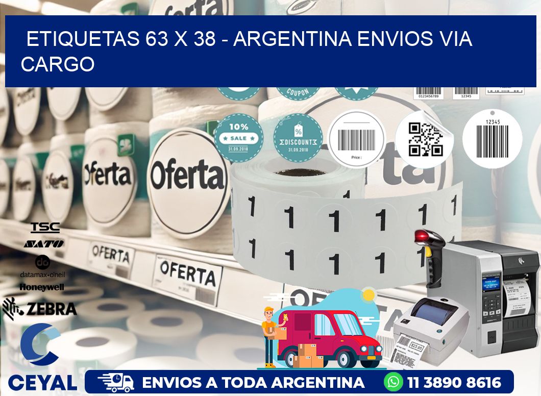 ETIQUETAS 63 x 38 - ARGENTINA ENVIOS VIA CARGO