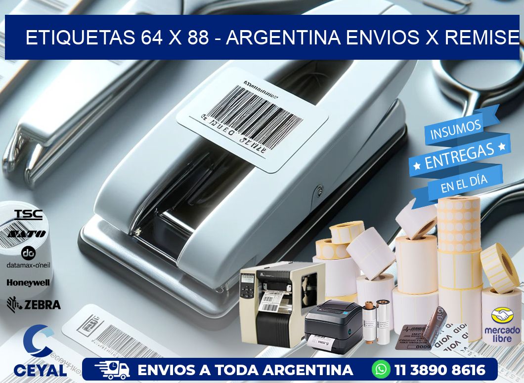 ETIQUETAS 64 x 88 - ARGENTINA ENVIOS X REMISE