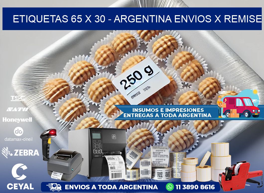 ETIQUETAS 65 x 30 - ARGENTINA ENVIOS X REMISE