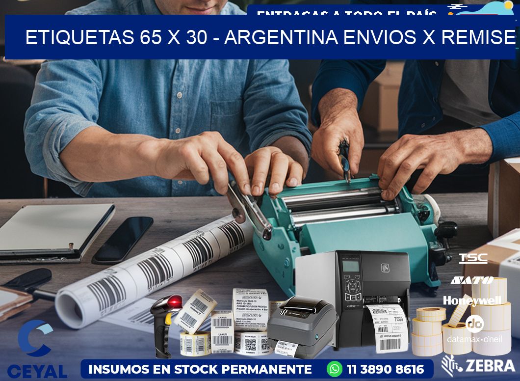 ETIQUETAS 65 x 30 - ARGENTINA ENVIOS X REMISE