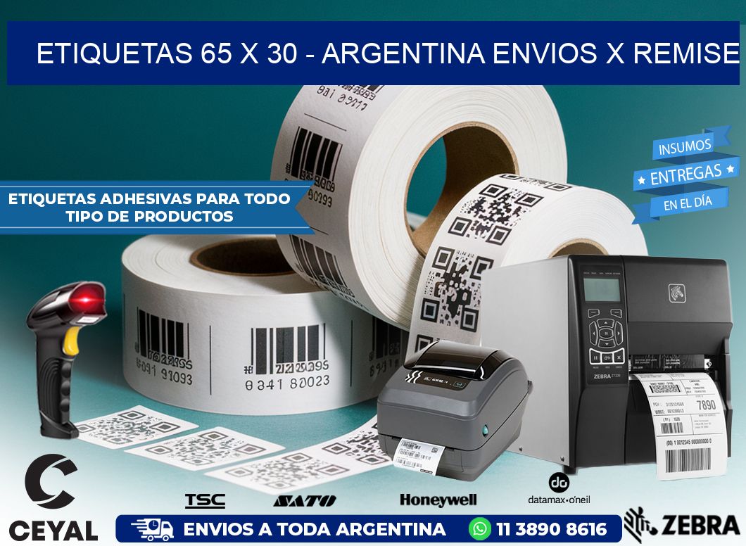 ETIQUETAS 65 x 30 – ARGENTINA ENVIOS X REMISE