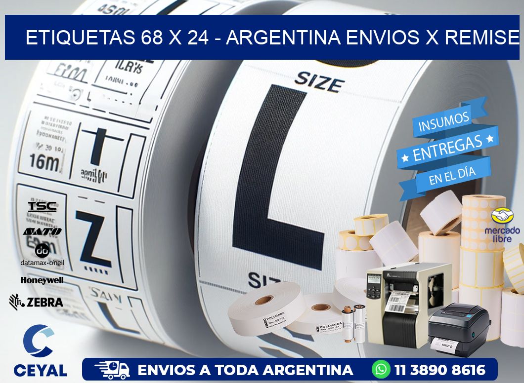 ETIQUETAS 68 x 24 - ARGENTINA ENVIOS X REMISE