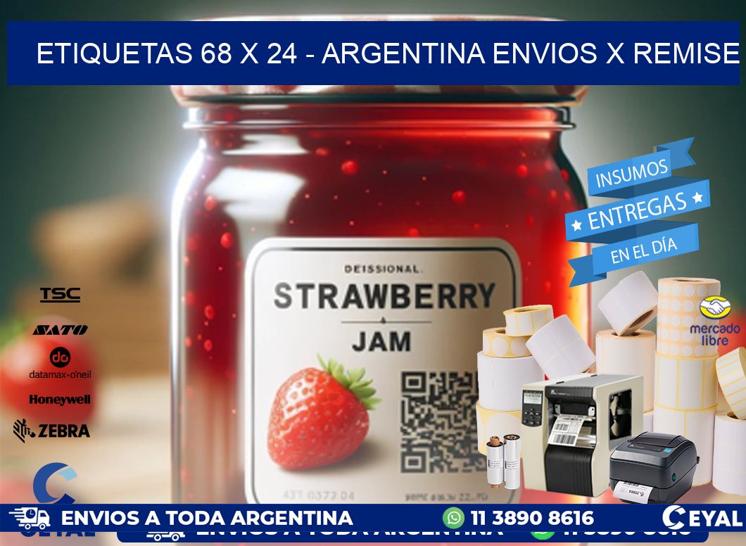 ETIQUETAS 68 x 24 - ARGENTINA ENVIOS X REMISE