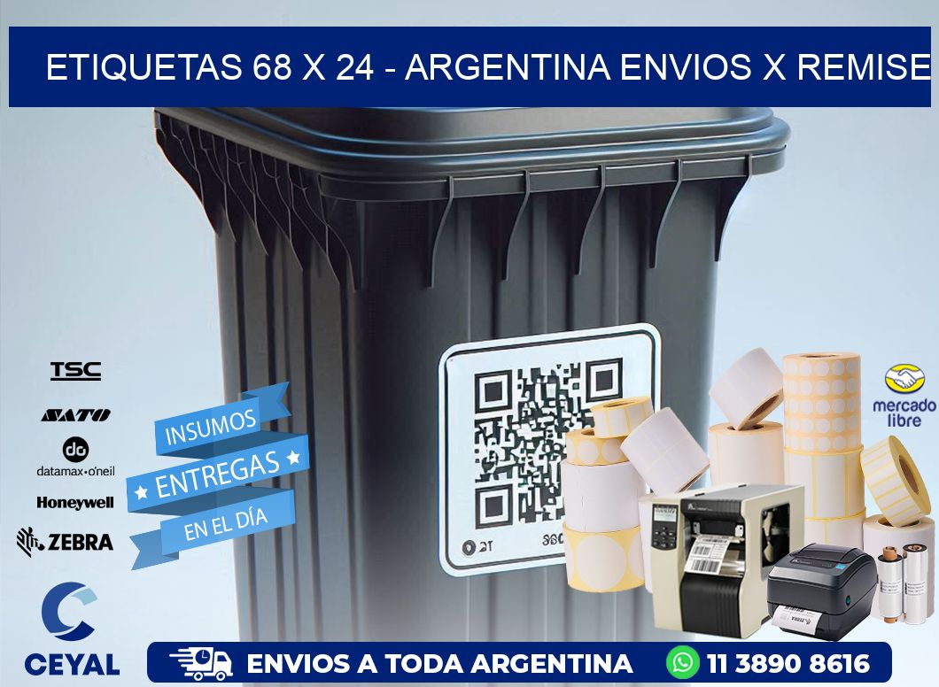 ETIQUETAS 68 x 24 - ARGENTINA ENVIOS X REMISE