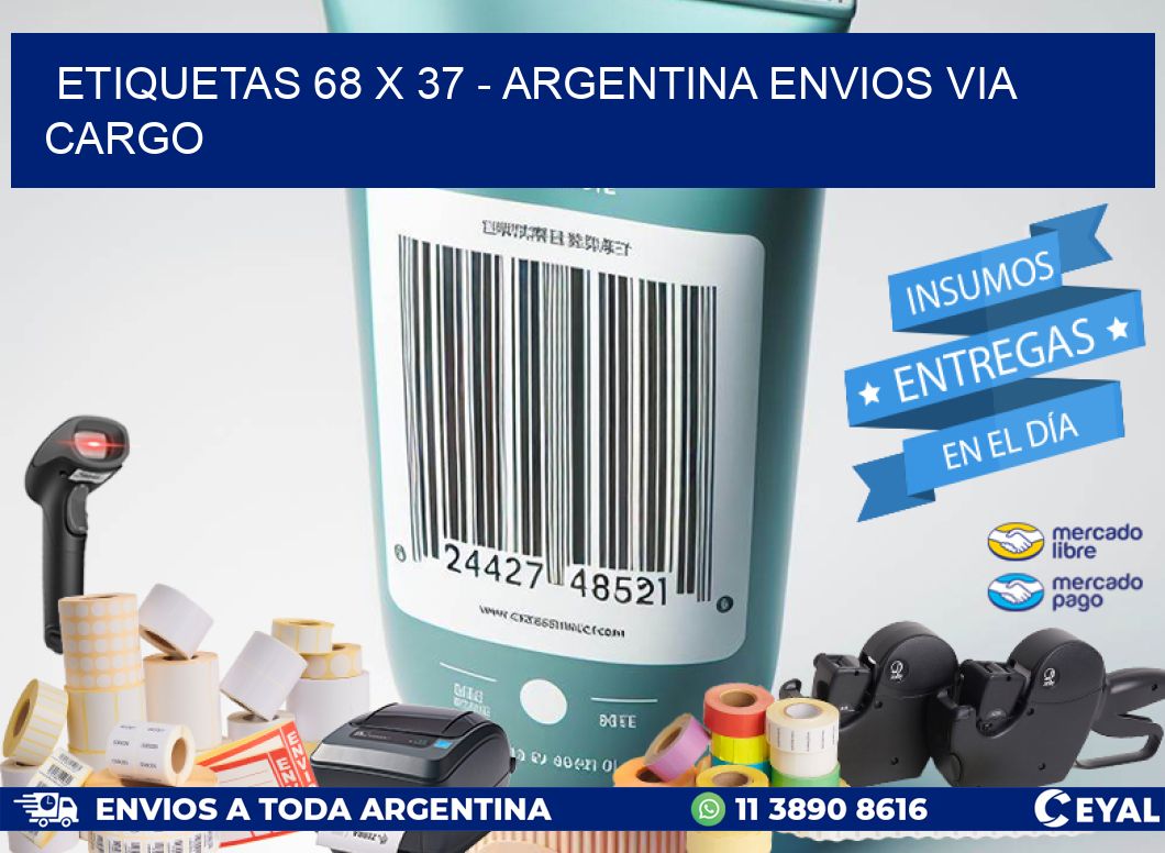 ETIQUETAS 68 x 37 - ARGENTINA ENVIOS VIA CARGO