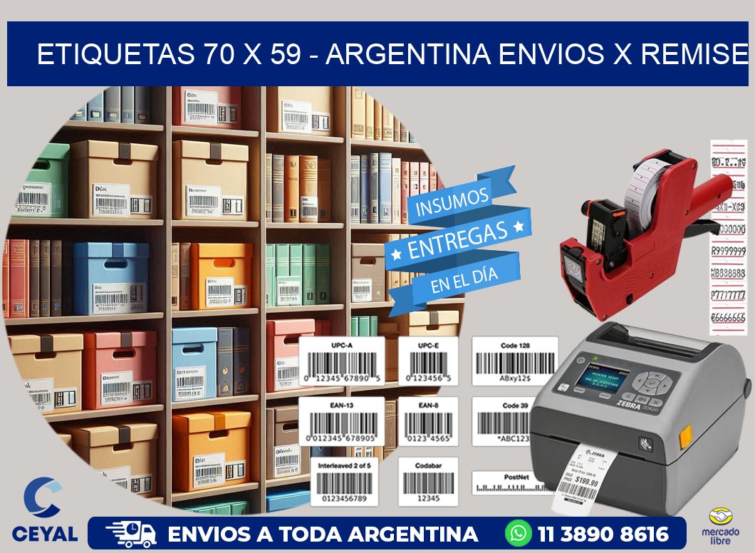 ETIQUETAS 70 x 59 - ARGENTINA ENVIOS X REMISE