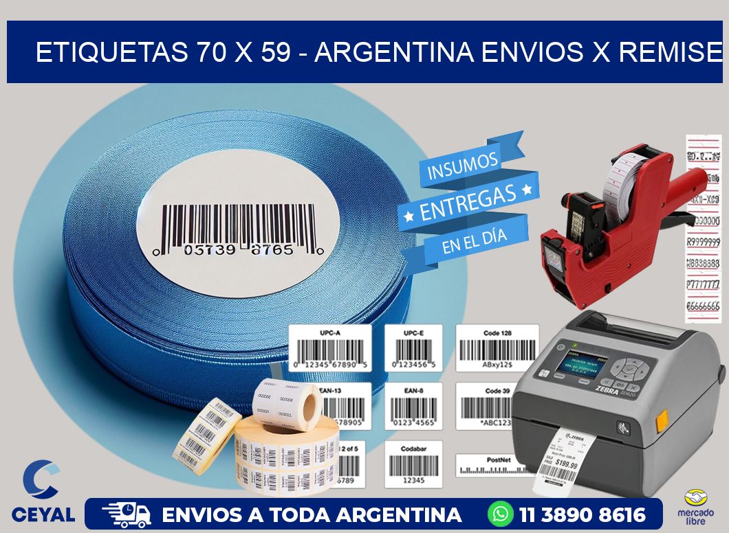 ETIQUETAS 70 x 59 - ARGENTINA ENVIOS X REMISE