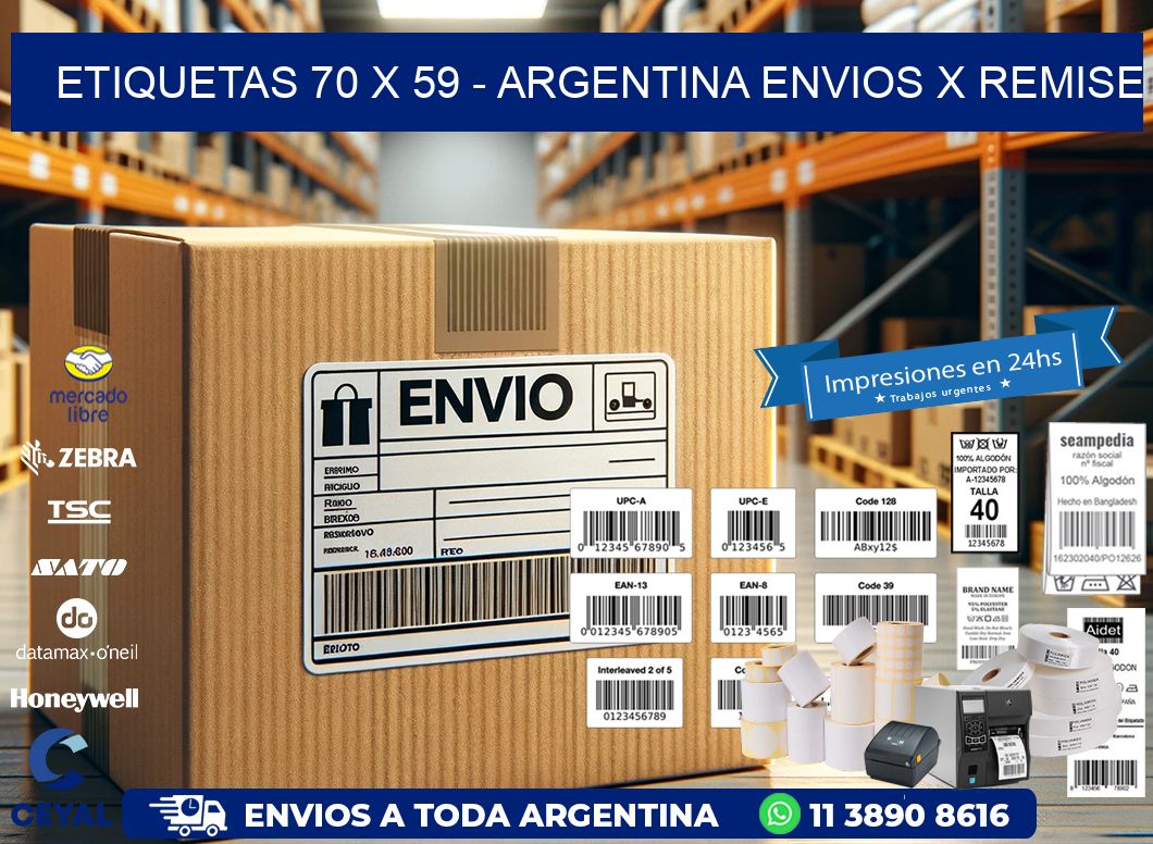 ETIQUETAS 70 x 59 – ARGENTINA ENVIOS X REMISE