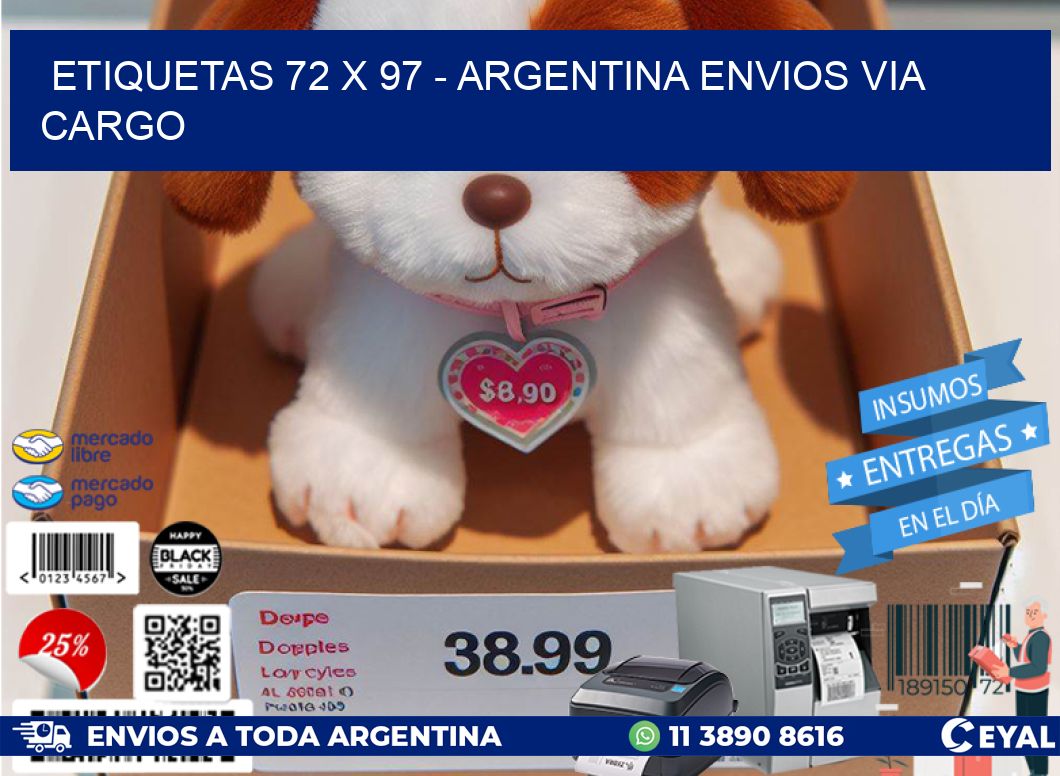 ETIQUETAS 72 x 97 - ARGENTINA ENVIOS VIA CARGO