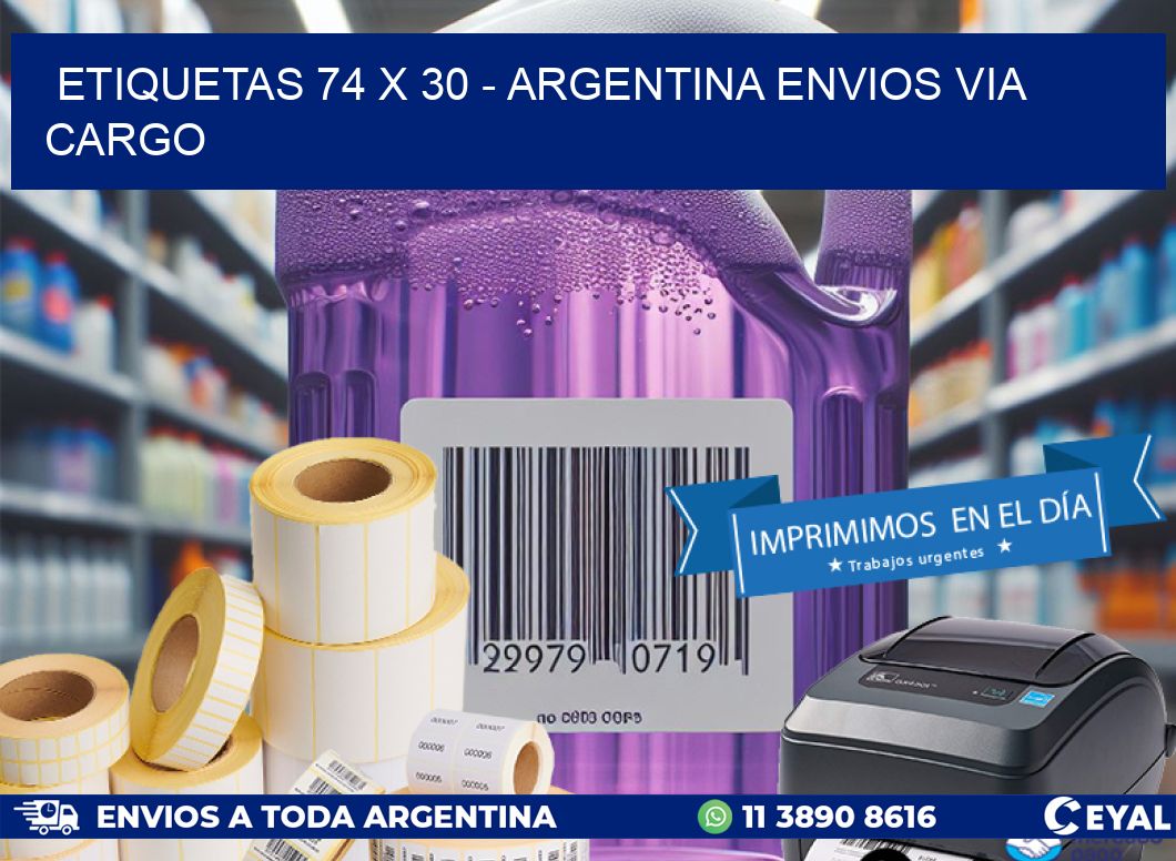 ETIQUETAS 74 x 30 - ARGENTINA ENVIOS VIA CARGO