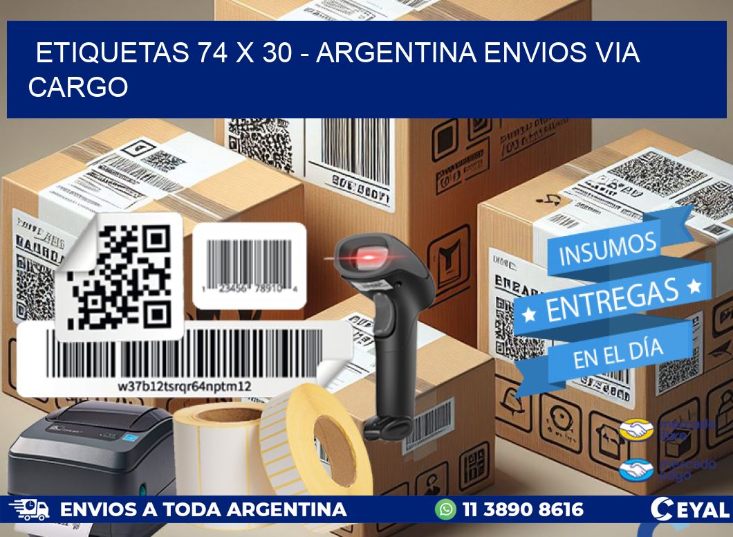 ETIQUETAS 74 x 30 - ARGENTINA ENVIOS VIA CARGO