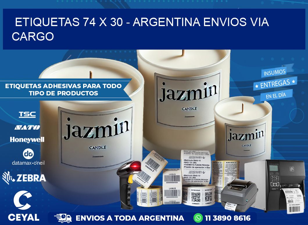 ETIQUETAS 74 x 30 – ARGENTINA ENVIOS VIA CARGO