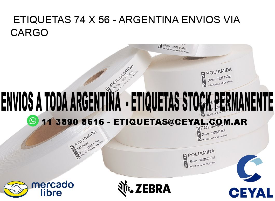 ETIQUETAS 74 x 56 - ARGENTINA ENVIOS VIA CARGO