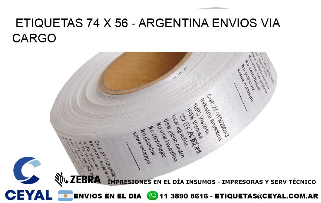 ETIQUETAS 74 x 56 - ARGENTINA ENVIOS VIA CARGO