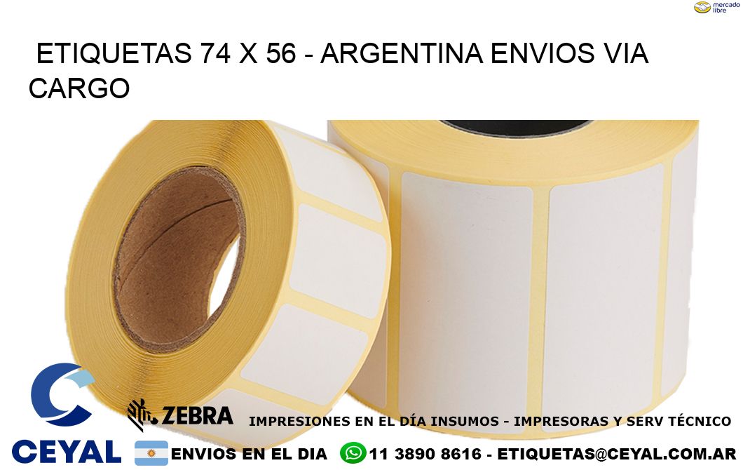 ETIQUETAS 74 x 56 – ARGENTINA ENVIOS VIA CARGO