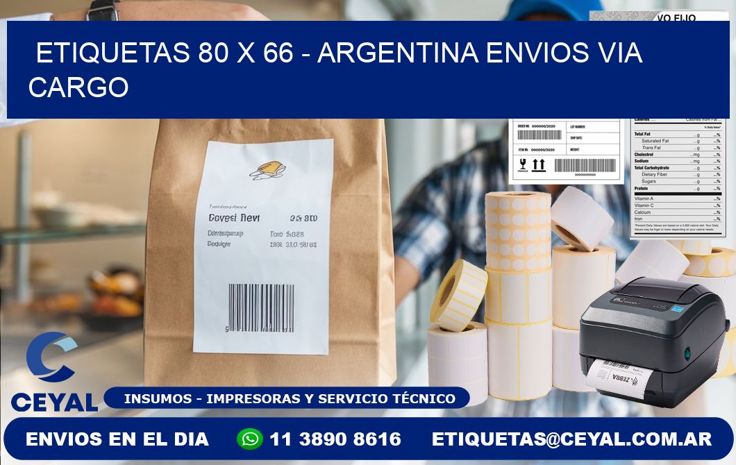 ETIQUETAS 80 x 66 - ARGENTINA ENVIOS VIA CARGO