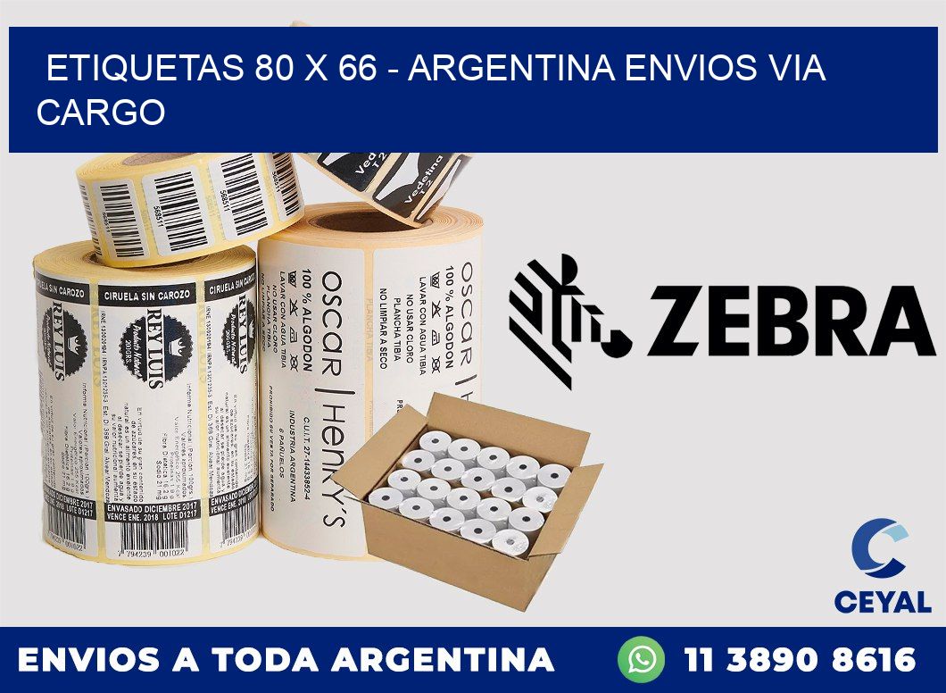 ETIQUETAS 80 x 66 – ARGENTINA ENVIOS VIA CARGO