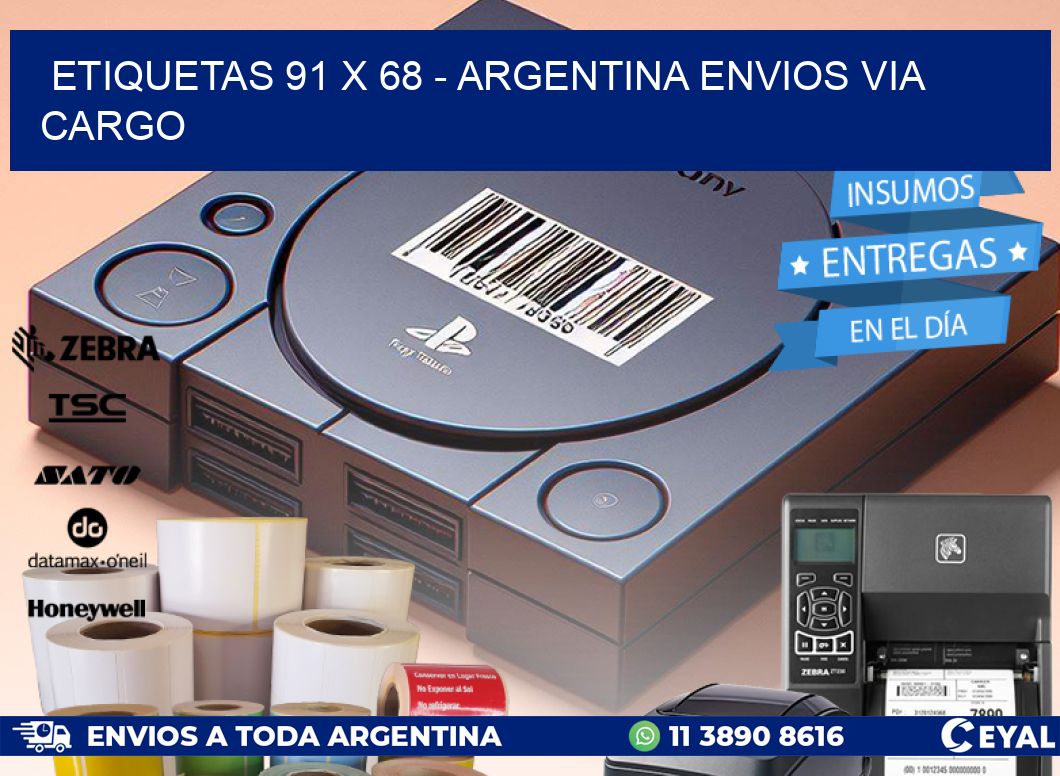 ETIQUETAS 91 x 68 - ARGENTINA ENVIOS VIA CARGO