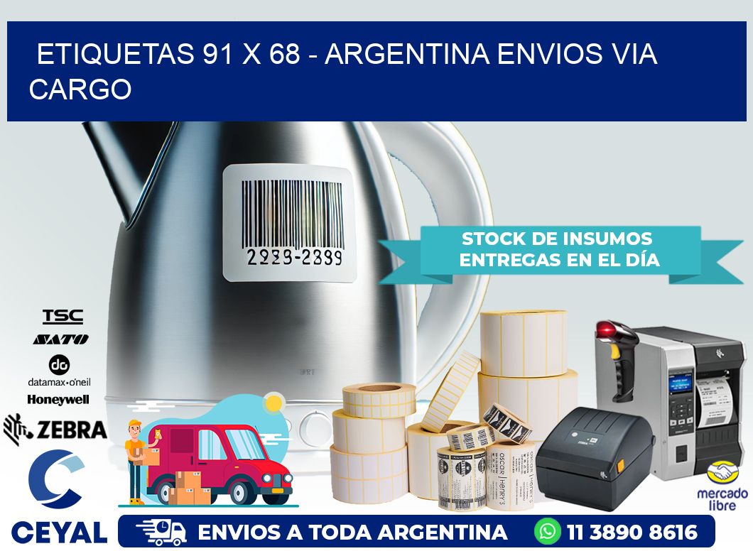 ETIQUETAS 91 x 68 – ARGENTINA ENVIOS VIA CARGO