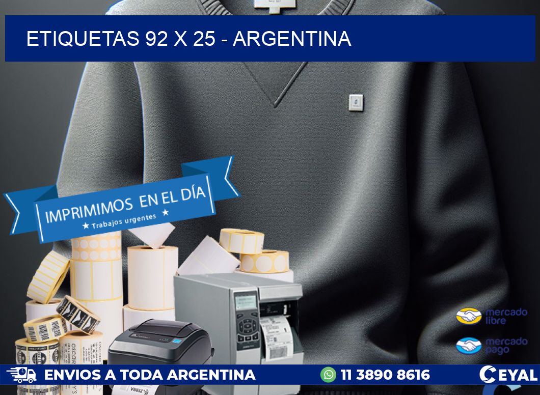 ETIQUETAS 92 x 25 - ARGENTINA